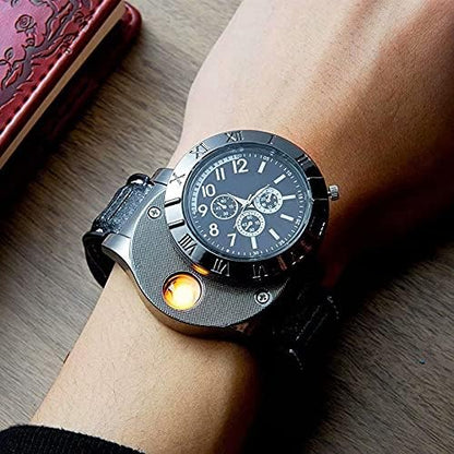 New Military USB Lighter Watch Men's