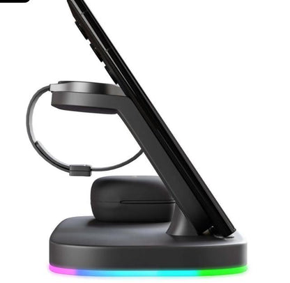 Vertical Wireless Charger Wireless Dock 3in1 Mobile Phone Headphone Charging Stand